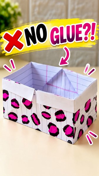 DIY Storage Box Making from Paper | ❌ No Glue Paper Organizer | Easy Paper Craft #shorts
