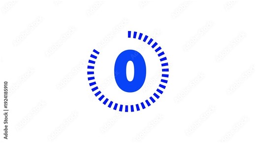 Five second countdown animation from 05 seconds to 0 seconds on a transparent background, five second countdown timer with alpha channel