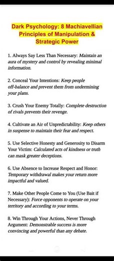 Principles of Manipulation & Strategic Power #psychology #manipulation #darkmanipulation #influence