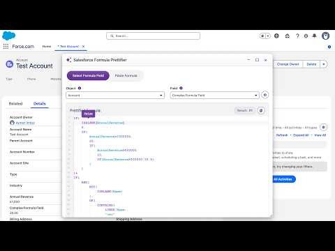 Salesforce Formula Prettifier - Format, Clean & Understand Complex Formulas Instantly