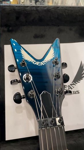 Dean Custom Shop USA ML Flame Top Floyd Firehouse Exclusive Electric Guitar, Trans Blue Black Fade