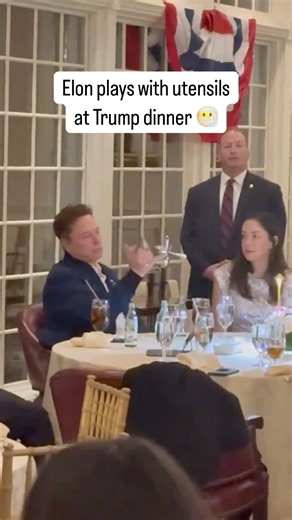 209K views · 1K reactions | World’s richest man and DOGE ringleader Elon Musk was attending a dinner at the White House when he constructed a DIY sculpture from a fork and two spoons, then showed it off. Both Shivon Zilis, the Neuralink executive who has four children with Musk, and an ostensible Secret Service agent standing behind them seemed disinterested in the creation. President Donald Trump, meanwhile, sat about an arm’s reach away. | Futurism | Facebook