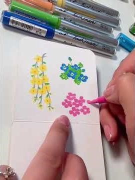 Immersive painting 6 kinds of common flowers in spring Draw spring in the book together #A