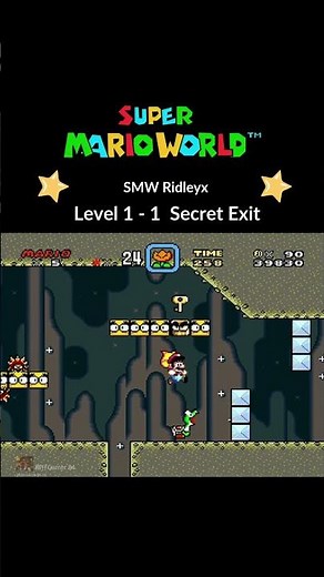 SMW Hack Ridleyx Level 1 - 1 Secret Exit #smw #shorts #supermarioworld
