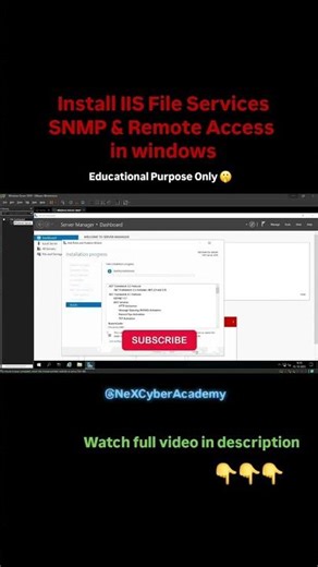 Install IIS, SNMP & File Services | Windows Server 2019 #shorts #ethicalhacking #vmware #nexcyber