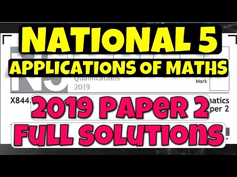 2019 National 5 Applications Of Maths Paper 2 Full Solutions