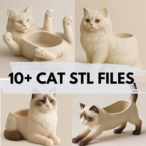 3D Model Cat Planter STL Files: Easy Printable Office Decor (digital Download) - Etsy
