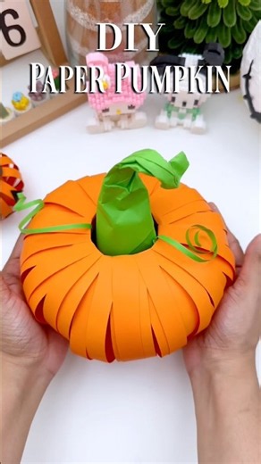 DIY Paper Pumpkin Easy and Simple Halloween Craft ideas