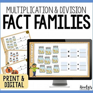 Multiplication & Division Fact Families Task Cards - Fall Fact Families Practice
