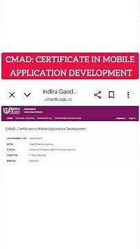CMAD: Certificate in Mobile Application Development Programme Details, Fee, Duration etc #ignou2025