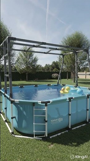 Spacious Rectangular Above-Ground Steel Frame Pool — Summer Backyard Setup!