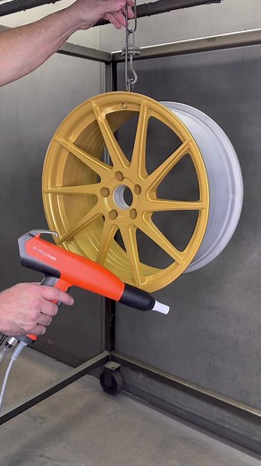 Testing our our new Electron E-Coat Master system from @Right Now Powder on this sample wheel with a fad. #electron #InnovateToDominate #reels #viral #trending #powdercoat #powdercoating #powdercoatedwheels #coatingsbycoates