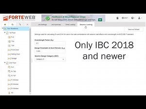 Tour ForteWEB: The Seismic Loading Tab