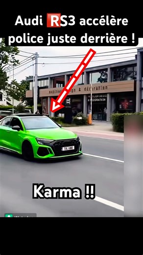 Audi RS accélère la police juste derrière lui… , course poursuite… #audi#dashcam #fail #rs3 #bmw