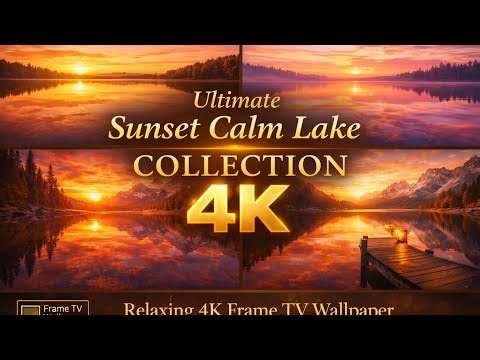 Ultimate Sunset Calm Lake Collection Relaxing 4K Frame TV Wallpaper #4KWallpaper#SunsetLake