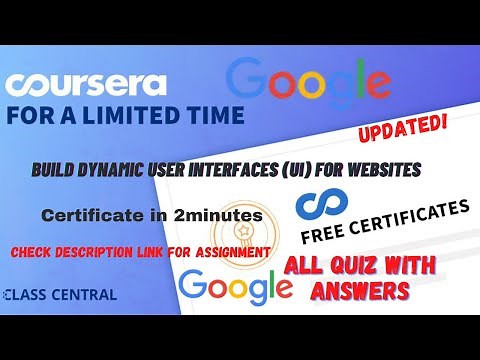 Build Dynamic User Interfaces UI for Websites,(week1-4) All Quiz Answers.#coursera #quiztime #quiz