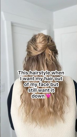 When you want your hair out of your face! Easy half up half down hairstyle