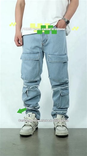 PRIMID JEANS in 100% cotone con tasche laterali e design casual per un look moderno e comodo
