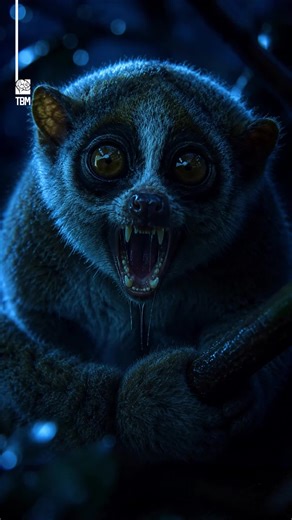 The World’s Only Venomous Primate -The slow loris looks adorable, but behind those giant eyes hides the world’s only venomous primate. It mixes toxic oil from glands near its elbows with saliva, delivering a bite that can cause severe pain, allergic shock, and even flesh decay. In Southeast Asia’s forests, its slow movements are actually a deadly survival strategy.