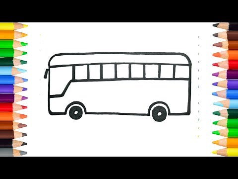 How to draw a cute bus easy step by step || Cute car drawing || ‪@Cutedrawings01‬