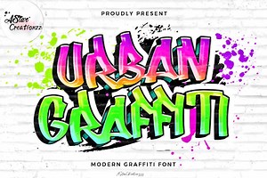 Urban Graffiti Font: Street Art Style, Bold Alphabet - Etsy