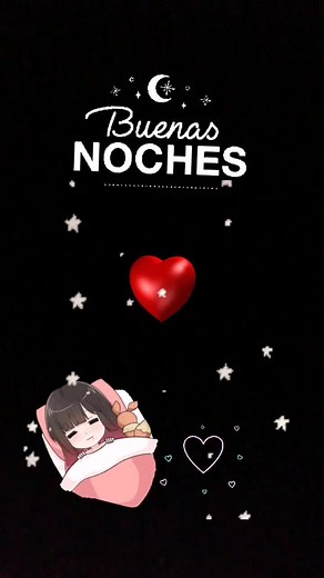 Good Night Animated Video with Hearts and Cartoon Character