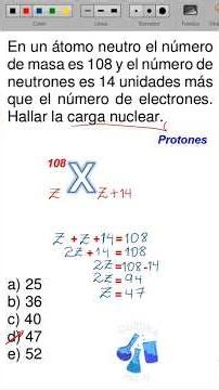 Átomo neutro: ejercicio de estructura atómica tipo examen. #AtomoNeutro #EstructuraAtomica #quimica