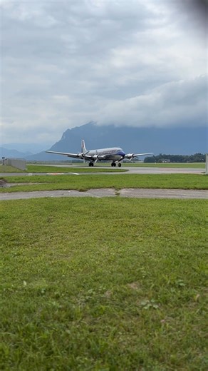 Aviation Enthusiast on Instagram: "The Douglas DC-6B featured in the video is a marvel of mid-20th-century aeronautical engineering. This four-engine propeller-driven aircraft was a workhorse of the post-WWII era, famed for its long-range capabilities, enabling transcontinental and transatlantic flights. Built by Douglas Aircraft Company from 1946 to 1958, it could carry up to 102 passengers or an impressive 28,188 pounds of cargo. As an icon of the 'golden age' of air travel, the DC-6B was a sy