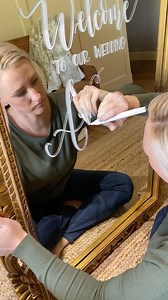 19K views · 725 reactions | I loved getting to letter on this beautiful mirror brought to me for a local wedding!  I chose to slow down and speed up to show you some real time, yet keep it interesting ☺️ I used this acrylic paint pen in white: https://amzn.to/3tUE7oj | Imperfect Dust - Hand Lettered Art by Danielle | Facebook