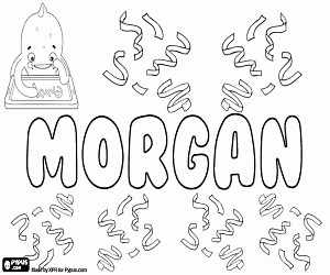 Morgan, name in various languages coloring page printable game