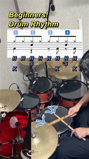 Easy Drum! 8 Beat Rhythm 🥁 for Beginners 😎 #6