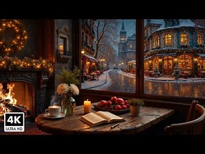 Beautiful Winter Jazz Cafe Space ❄️ Cozy jazz Music With Snowy Space For Study, Work & Relax #21