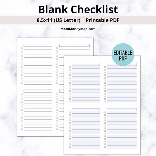 Blank Checklist Printable PDF, Blank to Do List, Minimalist to Do List, Basic Checklist, Basic to Do List, Customizable Checklist, Fillable - Etsy
