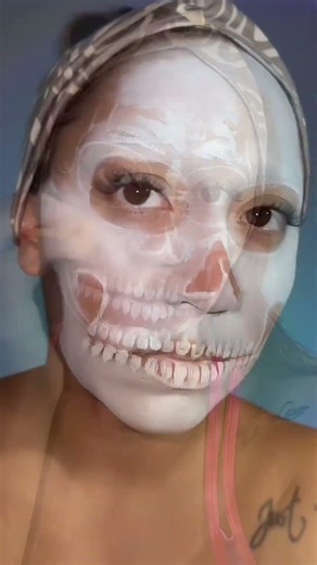 Transforming into a Neon Toxic Skeleton with Face Paint