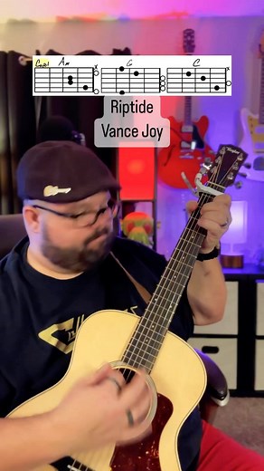 Chas Evans on Instagram: "Riptide by Vance Joy Guitar Tutorial with Chevans Music! @vancejoy @taylorguitars #taylorguitarsapproved #taylorguitars #vancejoy #riptide #guitar #guitarra #guitare #music #musica #chevansmusic #musician #guitartutorial #acousticcover #learnguitar #musicteacher #guitarlessons #guitarteacher #guitarist #easy #beginner #chords #guitarchords #guitarist #guitaristsofinstagram"