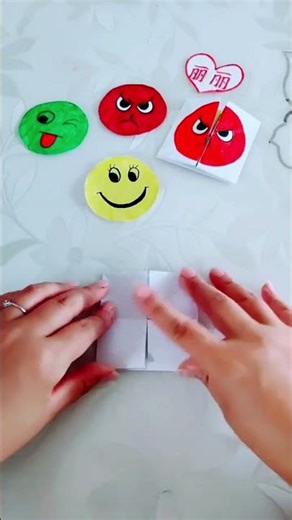 Funny Emoji Flip Paper 😄😡 | Easy Paper Craft for Kids#Viralreels