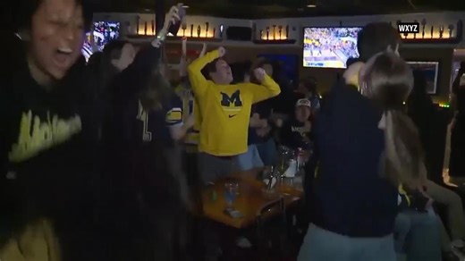 Celebrations in Ann Arbor after Michigan wins NCAA men's basketball national title