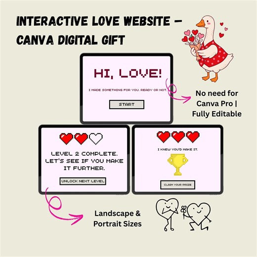 Interactive Digital Love Website Virtual Gift for Boyfriend& Girlfriend, Anniversary, LDR Couples - Etsy