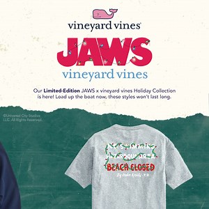 6.5K views · 679 reactions | The limited edition JAWS x vineyard vines collection is back for the Holiday’s! Don’t miss out on these styles before they go. | Vineyard Vines | Facebook