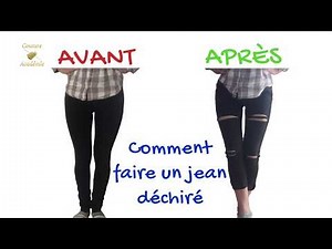 Comment faire un jean déchiré 👍👖❤️Transformer un jean simple en jean Destroy