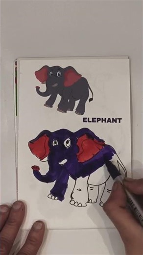 Cute Elephant Drawing & Coloring 🐘 | Easy Drawing for Beginners
