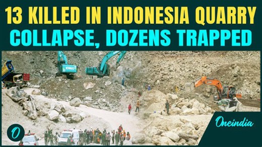 Indonesia Quarry Collapse: Limestone Quarry Collapse Kills At Least 13, Dozens Trapped | West Java
