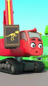 🚧 DINO Construction Work! Dinosaur Dig 🚜 | Digley and Dazey #shorts | Kids Construction Trucks