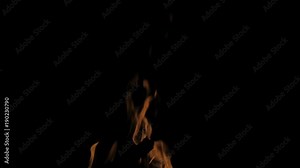 Realistic Fire Flames - Close up , Transparent background. PNG+Alpha