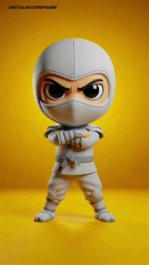 #ChibiNinja #3DArt #Midjourney #NinjaVibes #AIArt #CartoonNinja #edit #anime #YellowBackground ..