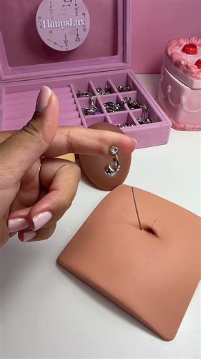 How to fake a belly ring?!🩷🪡 HANYSLUX.COM🛍️ #smallbusiness #jewelrypackaging #bodyjewelry