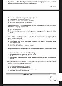Questions on Language Development and Classroom StrategiesIf ... | Filo