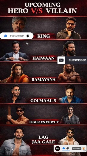 Upcoming Movies: Hero vs Villain Face-Off 🔥 #bollywoodnews #bollywood #boxofficecollection #movie