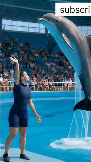 🐬 Amazing Dolphin Show | Girl Trainer’s Incredible Dolphin Tricks | Must Watch! 🌊#jumping #funboard