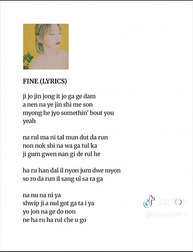 Fine Lyrics by Taeyeon - Explore the Meaning